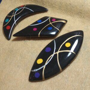 Afrocentric 3 Pin Set, Crescent shape, Kite shape and shield shape